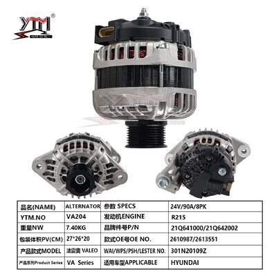 Neuer VA204 24V 90A 8PK 2610987 2613551 Lichtmaschinenaggregat WAI 301N20109Z für R215 Heavy Duty