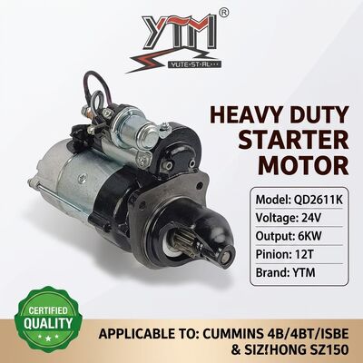 24V 12T 6KW Startermotor QD2611K für Cummins 4B 4BT 4BTA ISBE-Motor OE 3968130 4929600 für Shantui SZ150 Bagger