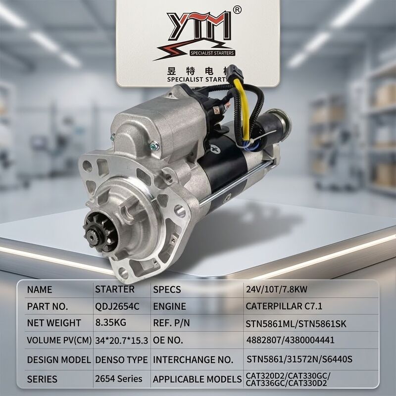 QDJ2654C 24V 7,8KW 10T Startermotor für Schwermaschinen 4882807 4380004441 STN5861ML STN5861SK 31572N für C7.1 Bagger